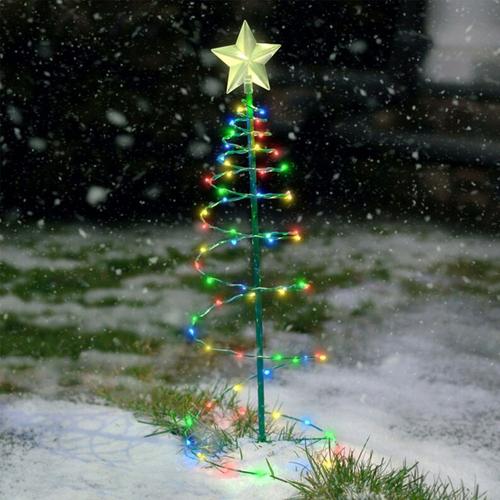 Goodzaz Guirlande lumineuse solaire extérieure, décoration d'arbre de Noël  en métal LED Guirlande lumineuse extérieure Décorations de Noël festives  (couleur)
