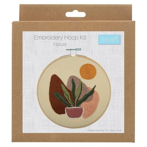 Kit De Broderie "Nature" Avec Cercle En Bois De 15cm ¿ Trimits | L¿Artisanat Au Naturel. Color : 48 Beach