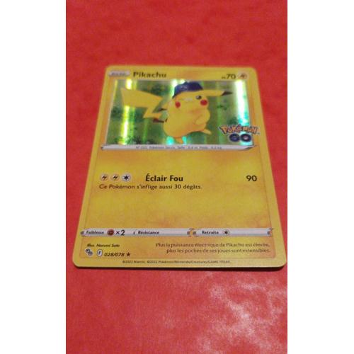 Carte Pokémon Go Pikachu Holographique 028/078 Avec Sleeve Destinées Occultes