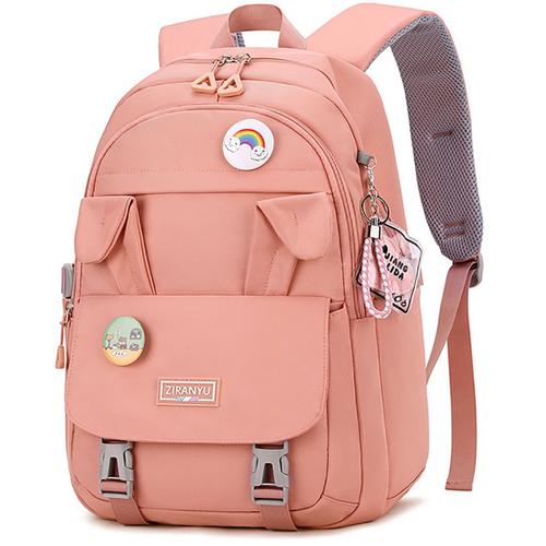 École Backpack Teenagers Waterproof Rucksack Laptop Bag Student Campus Backpack Rose