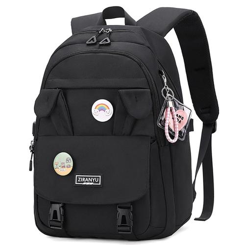 École Backpack Teenagers Waterproof Rucksack Laptop Bag Student Campus Backpack Black