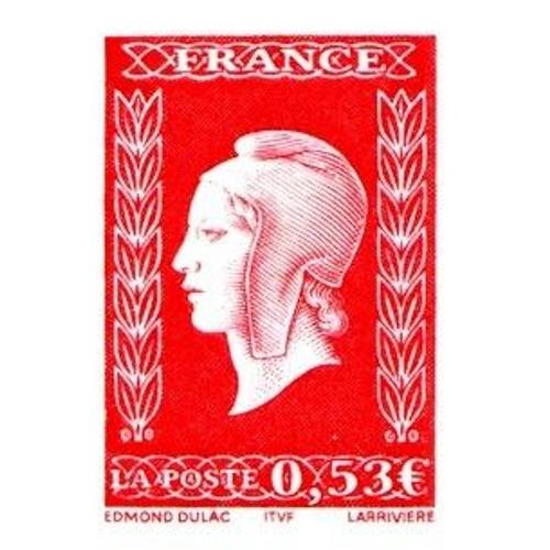 France 2005, Très Beau Timbre Neuf** Luxe Yvert 3841, 60ème Anniversaire De La Marianne De Dulac, Marianne 0.50euro Rouge Auto-Adhésif.