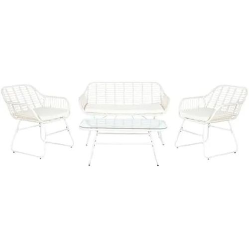 Ensemble Canapé Et Table - Dkd Home Decor - Multicolore - Métal Et Rotin - 124x84x74 Cm