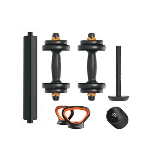 Kit Haltère + Barre + Kettlebell + Capteur Xiaomi Fed V2 10kg - Black/Orange - Tu
