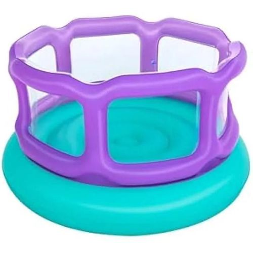 Trampoline gonflable - BESTWAY - Laugh 'N Leap¿ - 1,52 m x 84 cm - Espace sûr - Design coloré
