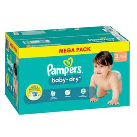 Pack 112 Pampers Couches Baby-Dry Taille 3 (6-10 kg) Changes