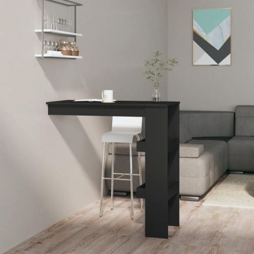 Table De Bar Murale Noir 102x45x103,5 Cm Bois D'ingénierie