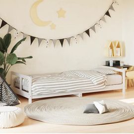Cadre De Lit Pour Enfants Blanc 80x200 Cm Bois De Pin Massif