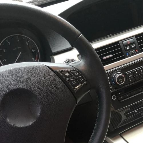Autocollant De Cadre De Clé De Volant En Fibre De Carbone-Trois Couleurs Pour Bmw E90 2005-2012