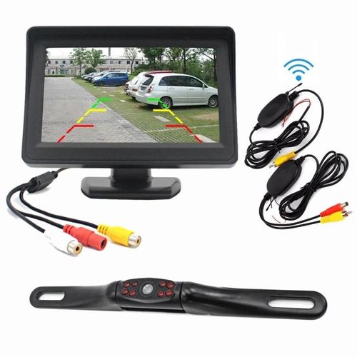 Caméra De Recul Sans Fil Avec Vision Nocturne + Moniteur 4,3""-Pz703 413c-W