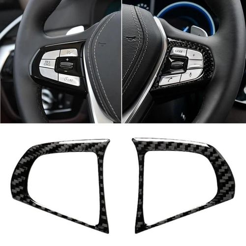 Autocollant De Bouton De Volant En Fibre De Carbone Pour Bmw Série 5 G30 / G38,X3 G01 / G08
