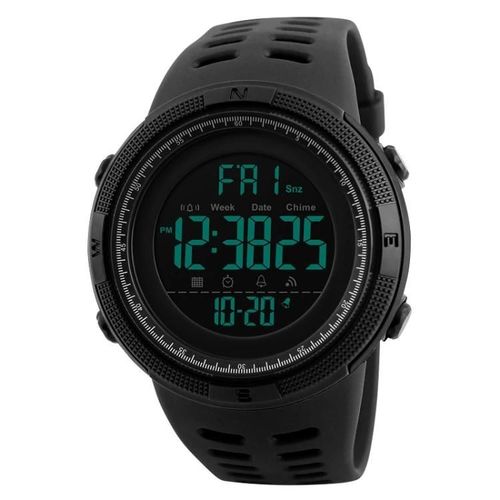 Montre Numérique De Sport Étanche Pour Homme-50m,Bande Pu,Noir-Skmei 1251 Noir