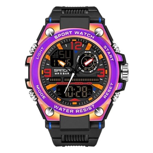 Chronomètre À Double Affichage Numérique-Réveil Chronographe Lumineux Pour Hommes-Montre De Sport À Quartz