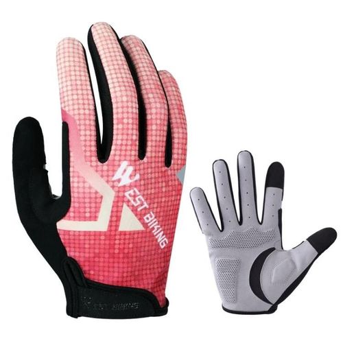 Gants D'équitation-Absorption Des Chocs,Écran Tactile,Doigt Plein,M Rouge-Rouge