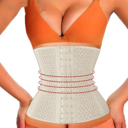 Ceinture Ventrale Gaine Galbante-Corset Post-Partum 13 Boucles Pour Femme Xxl Blanc Blanc,Xxl