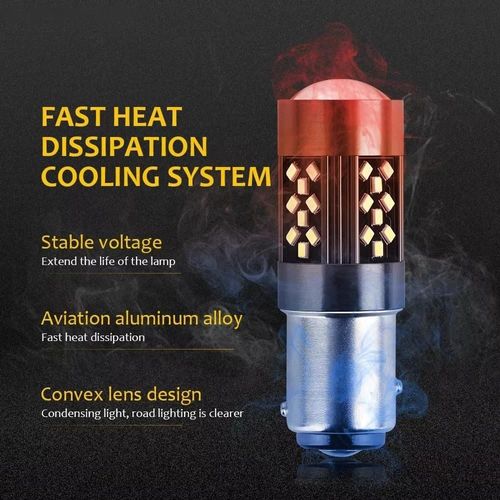 7440 Phares Antibrouillard À Led-12v 7w Feux De Voiture Orange-Paire De Lumière Orange