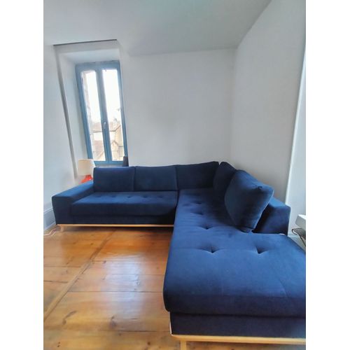 Canapé D'angle Droit Convertible En Velours