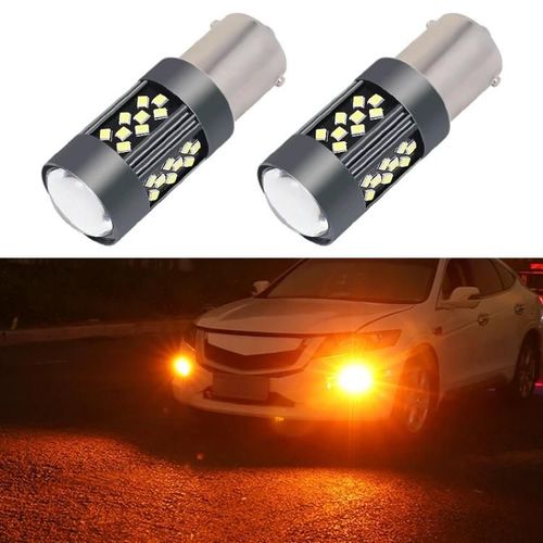 1156 Phares Antibrouillard À Led-12v 7w Feux De Voiture Orange,1 Paire De Lumière Orange