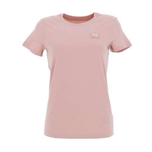 Tee Shirt Manches Courtes Puma Ess Elevated Tee Rose M