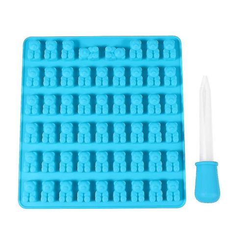 Moule À Bonbons En Silicone Bleu Ciel En Forme D'ourson Pour Biscuits, Chocolats Et Bonbons, Avec Compte-Gouttes