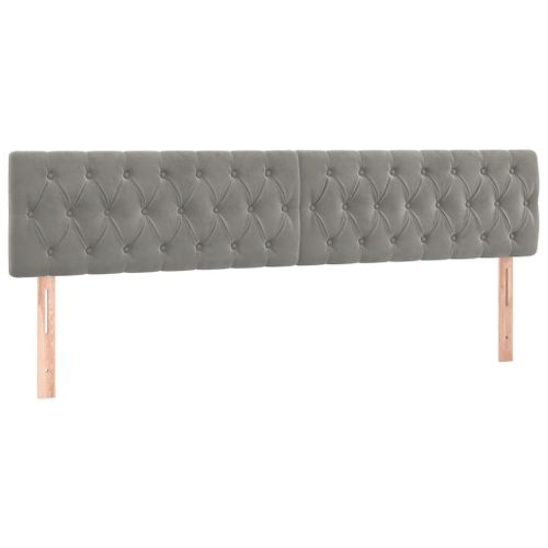 Vidaxl Sommier Tapissier Matelas Et Led Gris Clair 180x200 Cm Velours