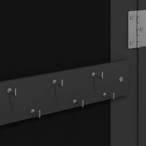 vidaXL Armoire à bijoux avec miroir et éclairage LED mural noir