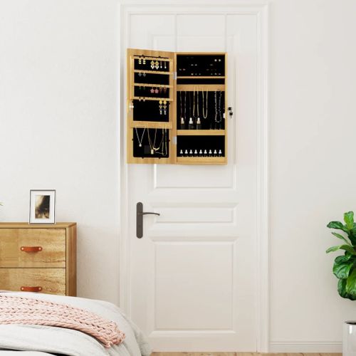 vidaXL Armoire à bijoux avec miroir et éclairage LED mural