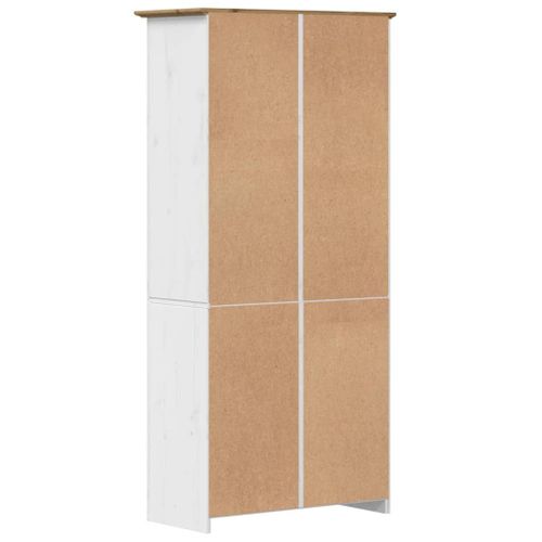 Vidaxl Bibliothèque Bodo Blanc And Marron 82x40x173 Cm Bois Massif Pin