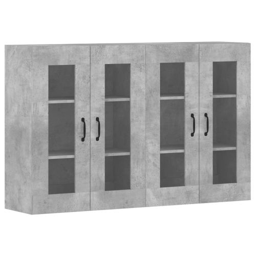 Vidaxl Armoires Murales 2 Pcs Gris Béton Bois D'ingénierie