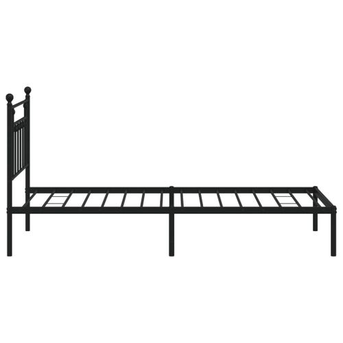 Vidaxl Cadre De Lit Métal Sans Matelas Avec Tête De Lit Noir 100x190cm