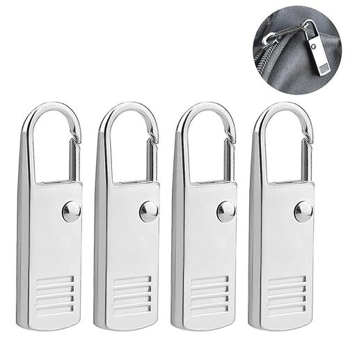 Lot De 4 Tirettes De Fermeture Éclair En Alliage 37 Mm X 11 Mm (Noir, Argent, Or) - Réparation Facile Pour Vêtements, Sacs Et Vestes