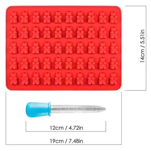 Ensemble De Moules En Silicone De Qualité Alimentaire Pour Oursons En Gélatine Avec Compte-Gouttes ¿ 3 Moules, 3 Couleurs, Antiadhésifs, Faciles À Nettoyer