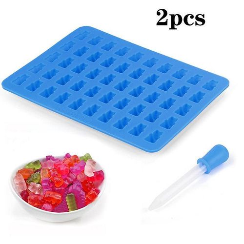 Ensemble De Moules En Silicone Pour Oursons En Gélatine Avec Compte-Gouttes - Pour 100 Oursons En Gélatine - Convient Aux Aliments, Antiadhésif, Passe Au Lave-Vaisselle