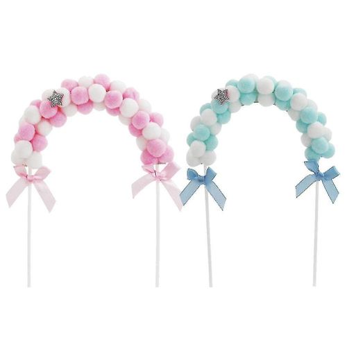 Décorations De Gâteaux En Peluche De Qualité Supérieure ¿ Motif Arche De Boules Bleues Et Roses Pour Anniversaires, Mariages Et Célébrations