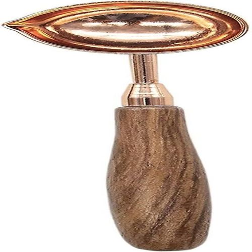 Cuillère à cire en cuivre avec manche en bois, 12,2 x 2,8 cm, comprend 1 cuillère, gants de sécurité recommandés