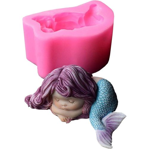Moule À Gâteau Sirène 3d - Silicone Alimentaire, Antiadhésif, 10 X 7,5 X 4 Cm, Compatible Four, Micro-Ondes Et Réfrigérateur