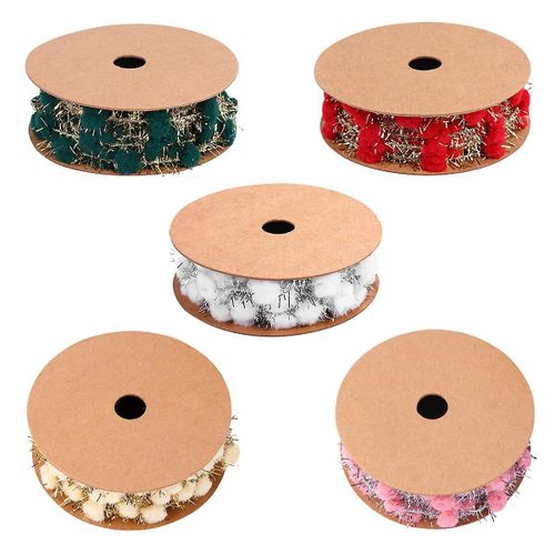 Ruban Décoratif À Pompons Pour Sapin De Noël ¿ Lot De 5, Polyester De Qualité Supérieure, Couleurs Mélangées, Design Durable