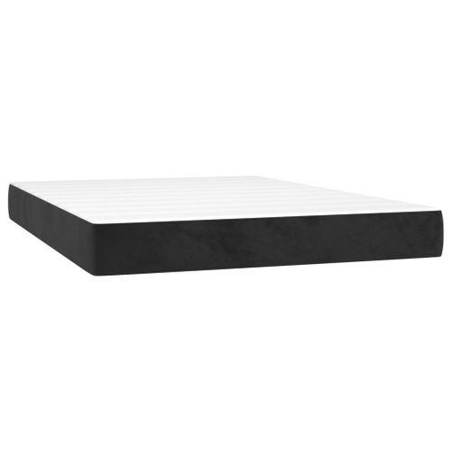 Vidaxl Sommier Tapissier Avec Matelas Et Led Noir 140x190 Cm Velours