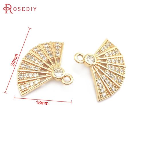 Breloques En Laiton Et Zircon, Couleur Or 18k, Pendentifs De Bijoux, Colliers, Boucles D'oreilles, Fournitures De Fabrication, Accessoires De Bricolage