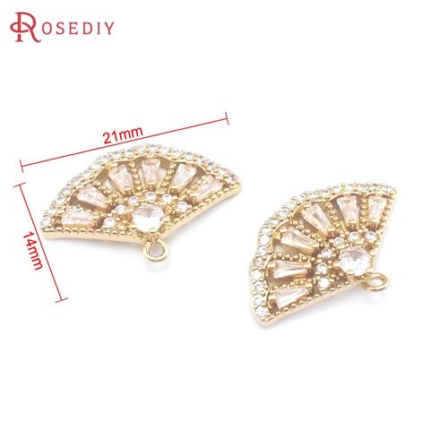 Breloques En Laiton Et Zircon, Couleur Or 18k, Pendentifs De Bijoux, Colliers, Boucles D'oreilles, Fournitures De Fabrication, Accessoires De Bricolage