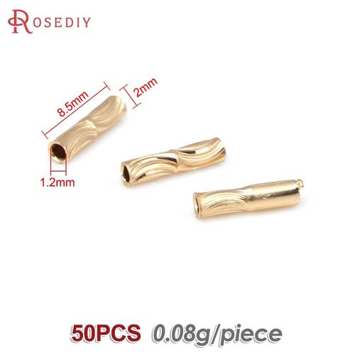 Perles D'espacement De Tube De Document En Laiton Doré 18 Carats Pour Femmes, Accessoires De Bracelets, Bijoux De Bricolage, Fournitures Exécutives