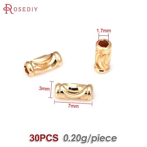 Perles D'espacement De Tube De Document En Laiton Doré 18 Carats Pour Femmes, Accessoires De Bracelets, Bijoux De Bricolage, Fournitures Exécutives