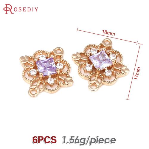 Accessoires De Boucles D'oreilles En Or 18 Carats Pour Femmes, Connecteur Losange À 2 Trous, Breloques En Laiton, Bijoux À Bricoler Soi-Même, Boucles D'oreilles Exécutives, Document, 6 Pièces