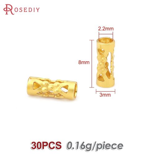 Perles D'espacement De Tube De Document En Laiton Doré 18 Carats Pour Femmes, Accessoires De Bracelets, Bijoux De Bricolage, Fournitures Exécutives