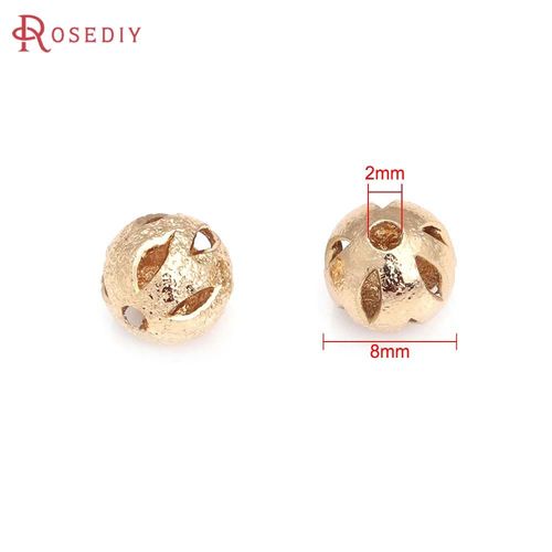 20 Pièces De Haute Qualité Couleur Champagne Or Laiton Surface Mate Perles D'espacement Rondes Bracelet Perles Bijoux Fabrication D'accessoires De Bricolage