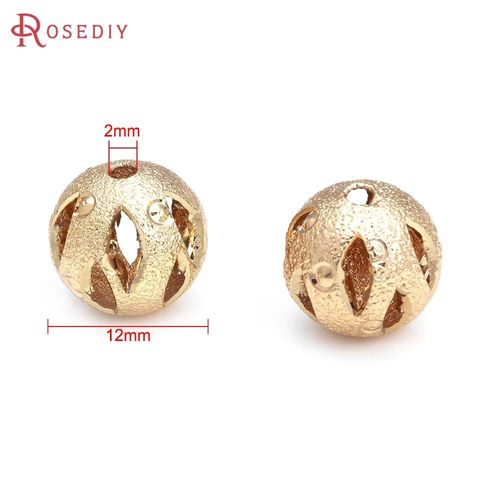 20 Pièces De Haute Qualité Couleur Champagne Or Laiton Surface Mate Perles D'espacement Rondes Bracelet Perles Bijoux Fabrication D'accessoires De Bricolage