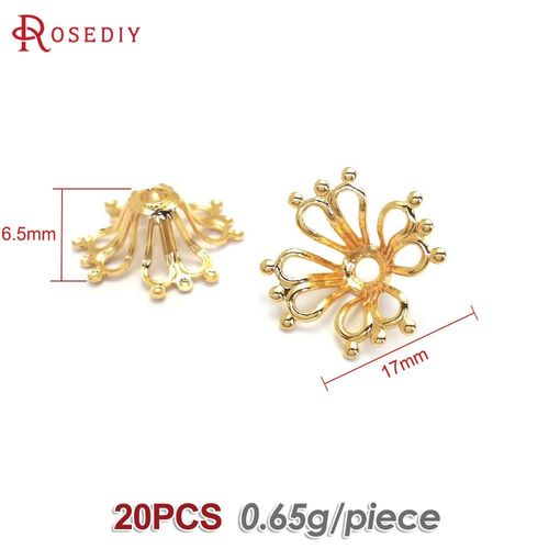 Capuchons De Fleurs En Laiton Pour Documents En Or 18 Carats Pour Femmes, Casquettes À Pampilles, Bijoux À Bricoler Soi-Même, Fournitures Exécutives, Collier, Boucles D'oreilles, Accessoires, Haute Qu