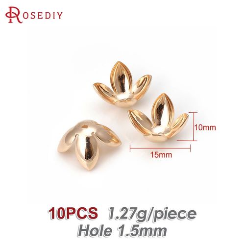 Capuchons De Fleurs En Laiton Pour Documents En Or 18 Carats Pour Femmes, Casquettes À Pampilles, Bijoux À Bricoler Soi-Même, Fournitures Exécutives, Collier, Boucles D'oreilles, Accessoires, Haute Qu