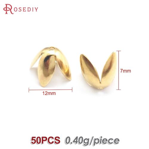 Capuchons De Fleurs En Laiton Pour Documents En Or 18 Carats Pour Femmes, Casquettes À Pampilles, Bijoux À Bricoler Soi-Même, Fournitures Exécutives, Collier, Boucles D'oreilles, Accessoires, Haute Qu