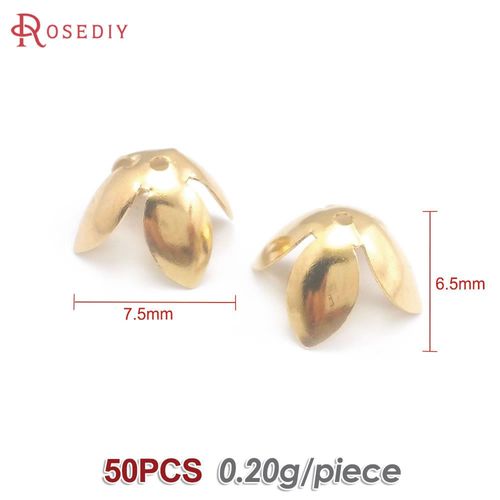 Capuchons De Fleurs En Laiton Pour Documents En Or 18 Carats Pour Femmes, Casquettes À Pampilles, Bijoux À Bricoler Soi-Même, Fournitures Exécutives, Collier, Boucles D'oreilles, Accessoires, Haute Qu